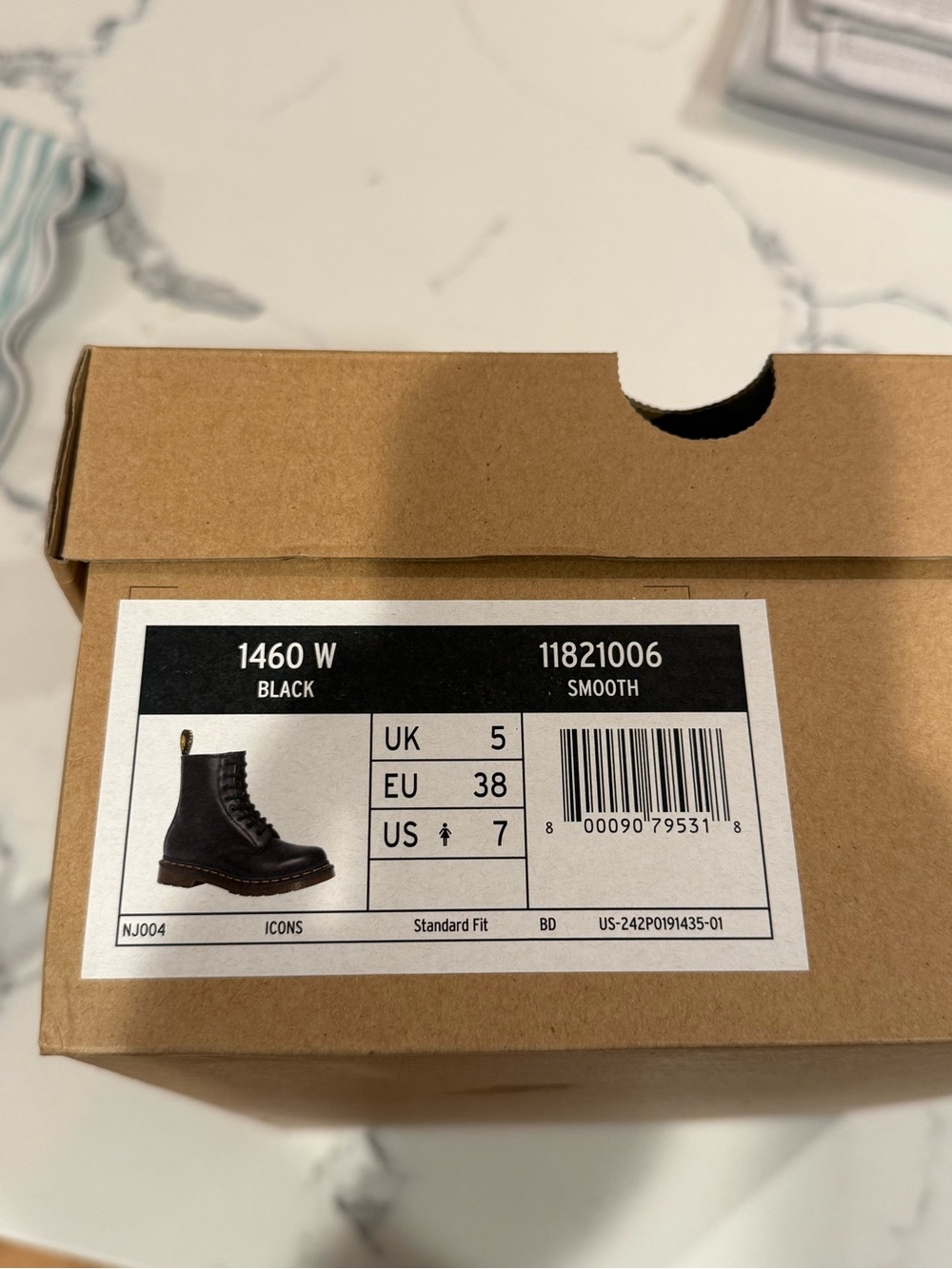 Dr. Martens 1460 W Black Smooth Leather Boots